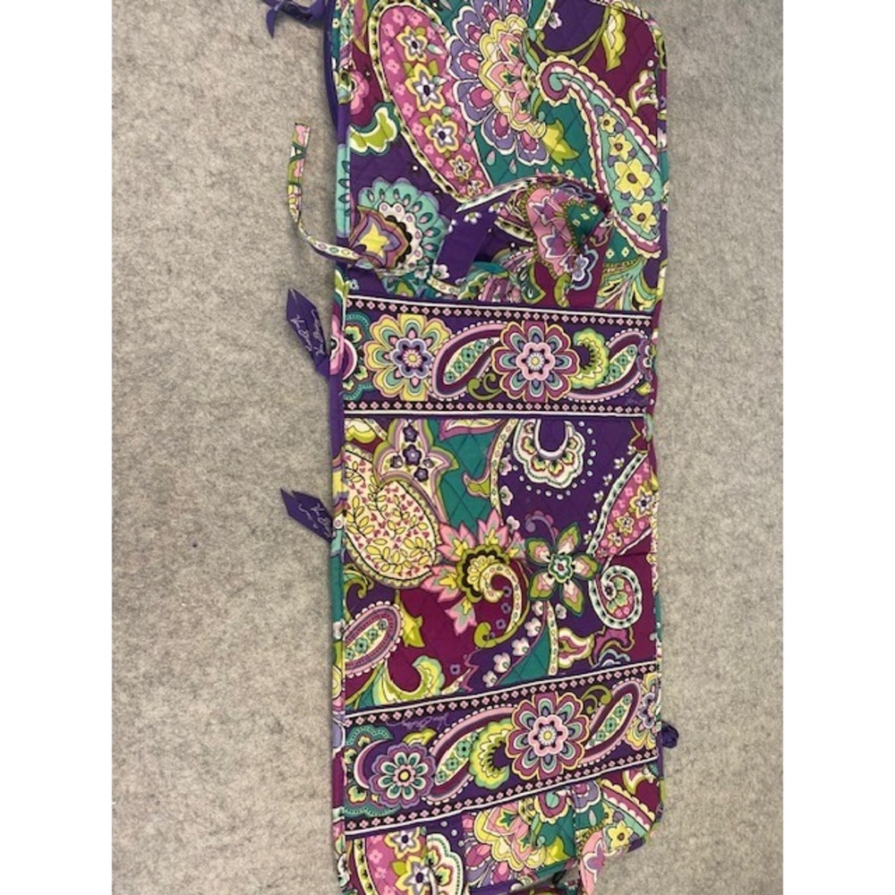 Vera Bradley Hanging Travel Jewelry Cosmetic‎ Makeup Bag Purple Paisley - Picture 9 of 10